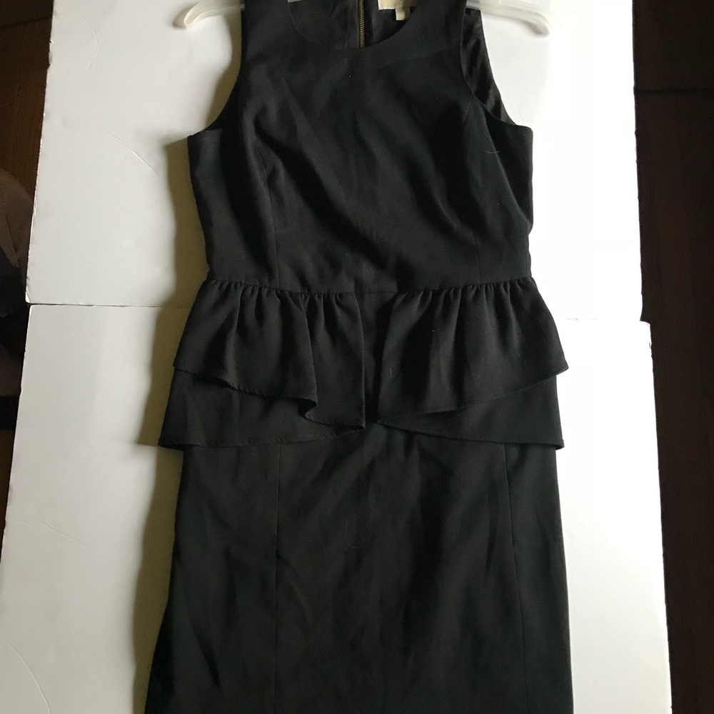 Michael Michael Kors Black Peplum Slit Dress